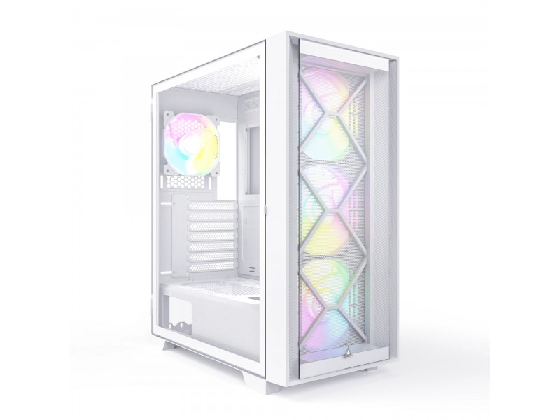Montech кутия AIR 1000 PREMIUM, Mid-tower Case, TG, 2 Front Panels, 4x120mm ARGB Fans, White