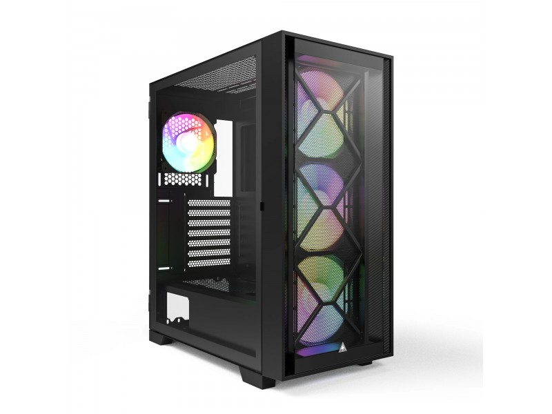 Montech кутия AIR 1000 PREMIUM, Mid-tower Case, TG, 2 Front Panels, 4x120mm ARGB Fans, Black