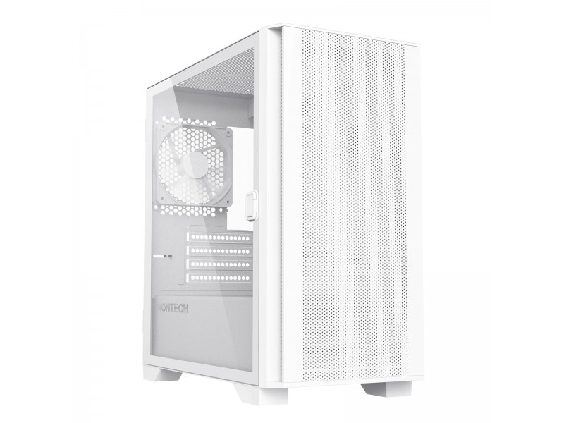 Montech кутия AIR 100 LITE, Micro ATX Case, TG, 2x120mm Fans, White