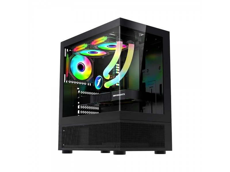 1stPlayer кутия Case ATX - MIKU Mi7-A Black - Reversed fans included