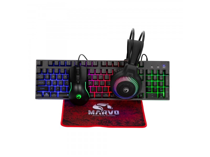 Marvo Геймърски комплект Gaming COMBO Loot 40 CM416 4-in-1 - Keyboard, Headset, Mouse, Mousepad - MARVO-CM416