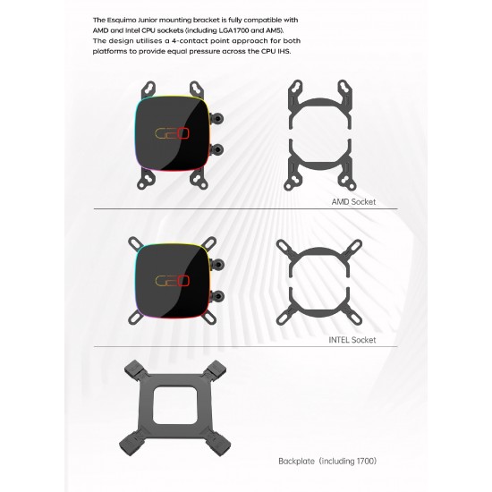 Geometric Future водно охлаждане Water Cooling - Eskimo Junior 36 Black - LGA1700/AM5