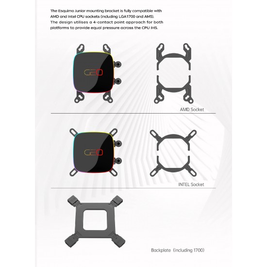 Geometric Future водно охлаждане Water Cooling - Eskimo Junior 24 Black - LGA1700/AM5
