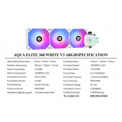 Thermalright водно охлаждане Water Cooling Aqua Elite 360 White A-RGB V3 - LGA1851/LGA1700/AM5 Thermalright водно охлаждане Water Cooling Aqua Elite 360 White A-RGB V3 - LGA1851/LGA1700/AM5