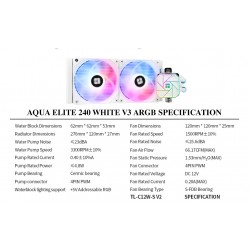 Thermalright водно охлаждане Water Cooling Aqua Elite 240 White A-RGB V3 - LGA1851/LGA1700/AM5 Thermalright водно охлаждане Water Cooling Aqua Elite 240 White A-RGB V3 - LGA1851/LGA1700/AM5