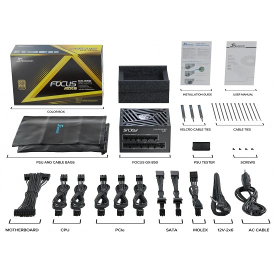Seasonic захранване PSU ATX 3.1 850W Gold - FOCUS GX-850 V4
