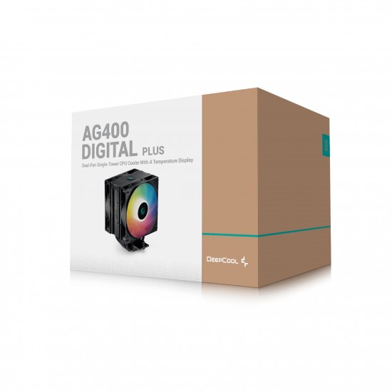 DeepCool охладител CPU Cooler AG400 DIGITAL PLUS - Addressable RGB - LGA1700/AM5