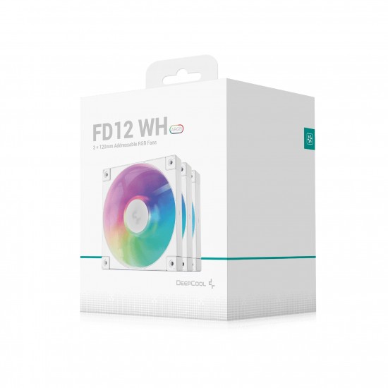 DeepCool Комплект вентилатори Fan Pack 3-in-1 3x120mm - FD12 White, Addressable RGB