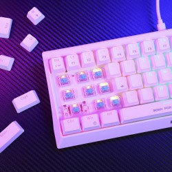 Marvo геймърска клавиатура Gaming Mechanical keyboard 61 keys TKL Hecate 61R WH - KG962G White - RED switches, RGB