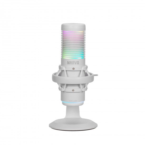 Marvo Геймърски микрофон Gaming USB Microphone Blast 60 White - MIC-07 WH - USB, RGB