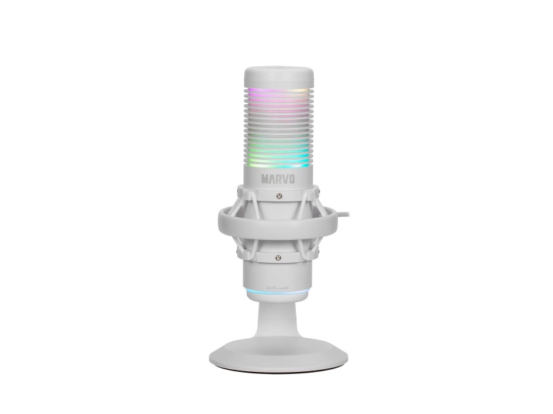 Marvo Геймърски микрофон Gaming USB Microphone Blast 60 White - MIC-07 WH - USB, RGB
