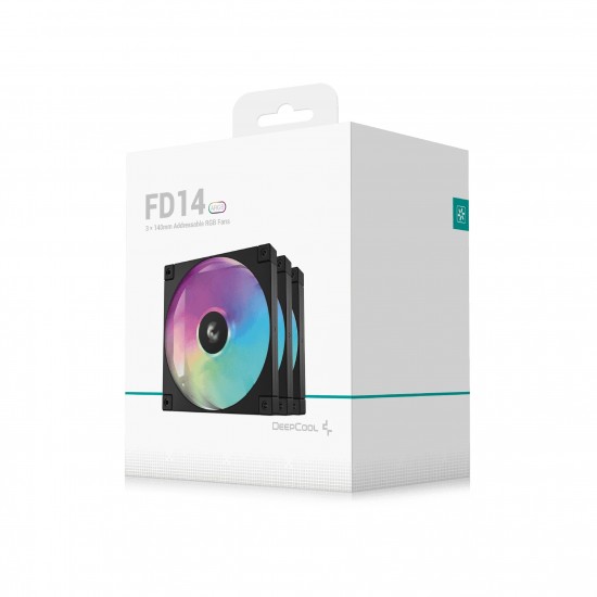 DeepCool Комплект вентилатори Fan Pack 3-in-1 3x140mm - FD14 Black, Addressable RGB