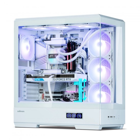 Zalman кутия Case ATX - P50 DS White - Digital Display, Addressable RGB