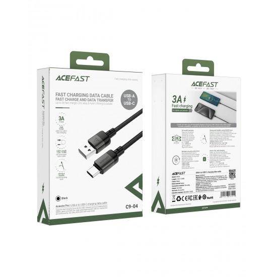 Acefast Кабел USB-A to USB-C Cable 60W 1.2m - C9-04 - Black