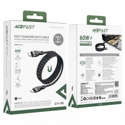 Acefast Кабел USB-C to USB-C Cable 60W MAGNETIC 1.2m - C11-03 - Black Acefast Кабел USB-C to USB-C Cable 60W MAGNETIC 1.2m - C11-03 - Black