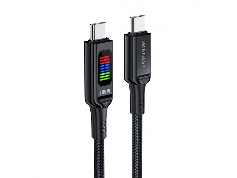 Acefast Кабел USB-C to USB-C Cable 100W 1.2m with LED display - C7-03 - Black