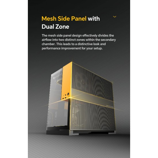 Geometric Future кутия Case EATX - Model 5 Black/Yellow - 5 x 140 mm aRGB fans included