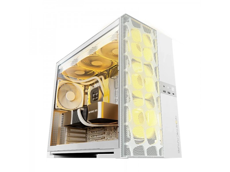 Geometric Future кутия Case EATX - Model 5 Vent White - 5 x 140 mm aRGB fans included