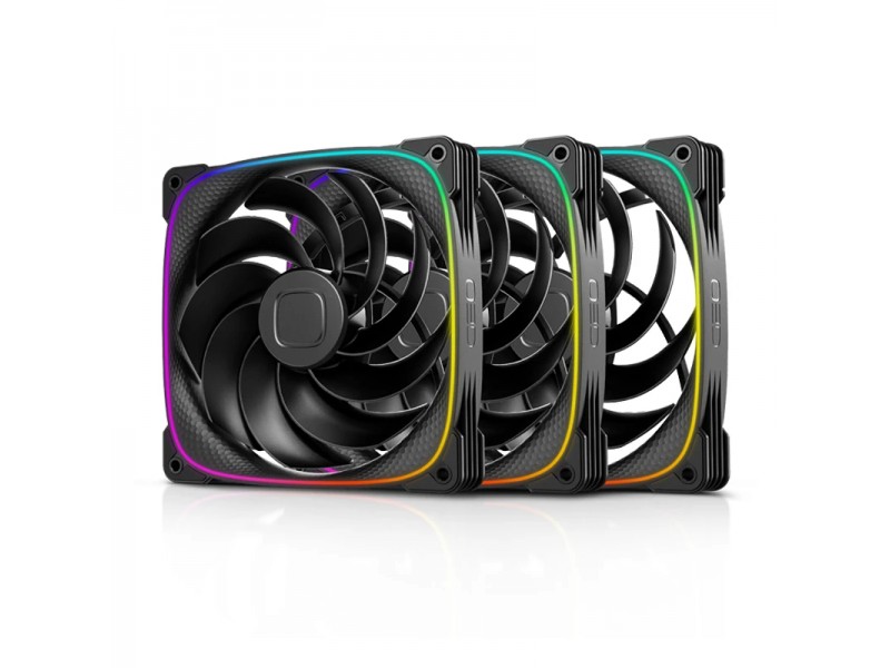 Geometric Future Комплект вентилатори Fan Pack 3-in-1 140 mm, Reversed - Squama 2503RB-14 Black