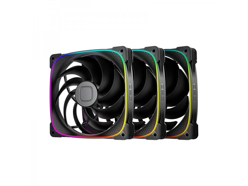 Geometric Future Комплект вентилатори Fan Pack 3-in-1 140 mm - Squama 2503B-14 Black