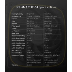 Geometric Future Комплект вентилатори Fan Pack 3-in-1 140 mm - Squama 2503B-14 Black Geometric Future Комплект вентилатори Fan Pack 3-in-1 140 mm - Squama 2503B-14 Black