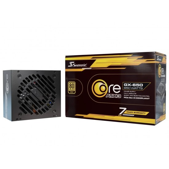 Seasonic захранване PSU ATX 3.1 650W Gold, Full Modular, PCIe 5.1 - CORE GX-650 V2 - SRP-CGX651-A5A32SF