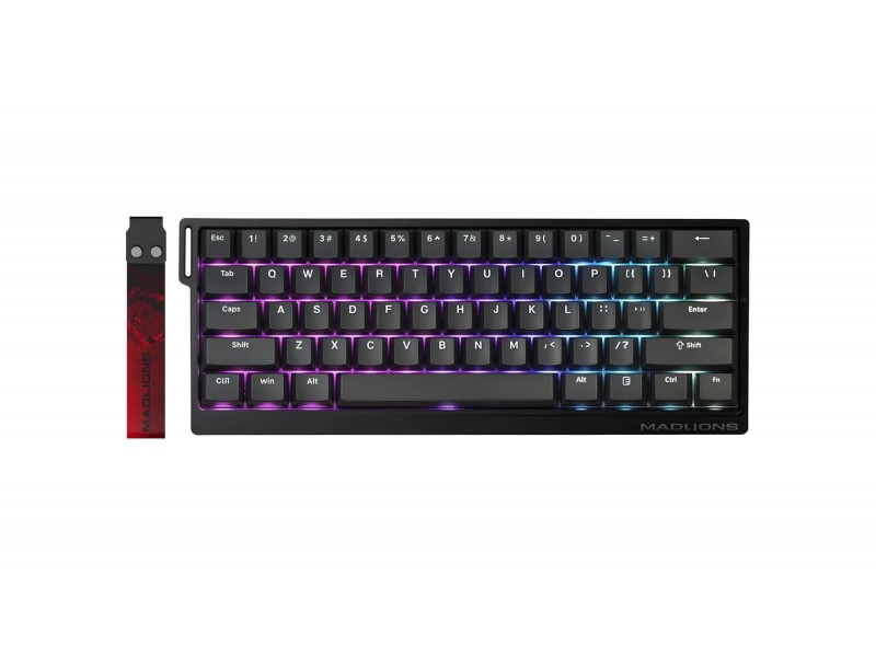 Madlions професионална геймърска механична клавиатура Professional Gaming Mechanical Keyboard MAD 60 HE RGB - 1K, Magnetic Amber Pro Switches - Black