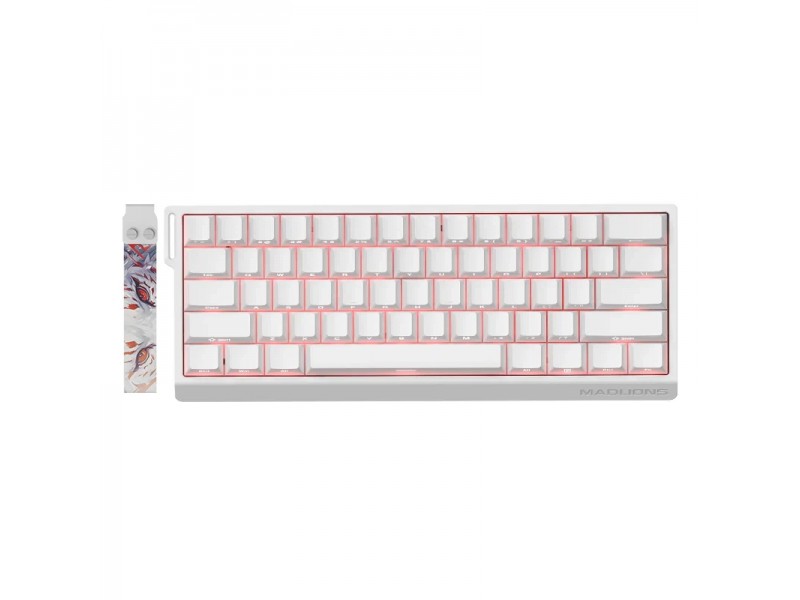 Madlions професионална геймърска механична клавиатура Professional Gaming Mechanical Keyboard MAD 60 HE RGB - 1K, Magnetic Amber Pro Switches - White