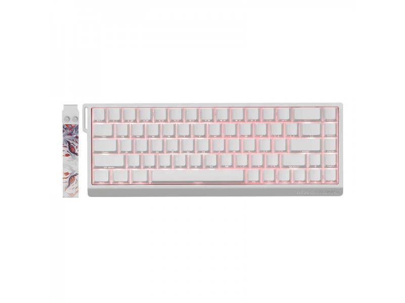 Madlions професионална геймърска механична клавиатура Professional Gaming Mechanical Keyboard MAD 68 HE RGB - 1K, Magnetic Amber Pro Switches - White