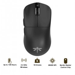 VGN професионална геймърска мишка Wireless Gaming Mouse F1 PRO MAX DRAGONFLY - 1K (4K compatible), Kailh Black Gold Mamba Switches, White