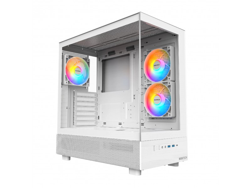 Montech кутия Case ATX - XR (W) - 3 x 120 mm ARGB Fans, USB-C, White
