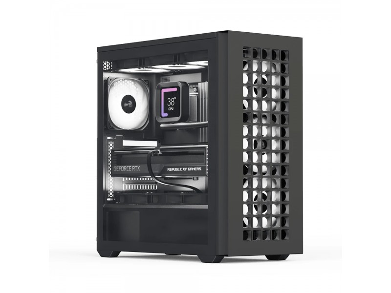 AeroCool кутия Case ATX - D502A Black, Addressable RGB