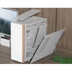 AeroCool кутия Case ATX - D501A Black, Addressable RGB, Wood