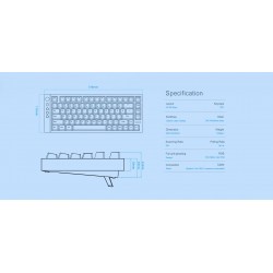 Lamzu професионална геймърска механична клавиатура Professional Gaming Mechanical Keyboard JET 75 - 8K, Magnetic Gateron Jade Switches - Black/Yellow