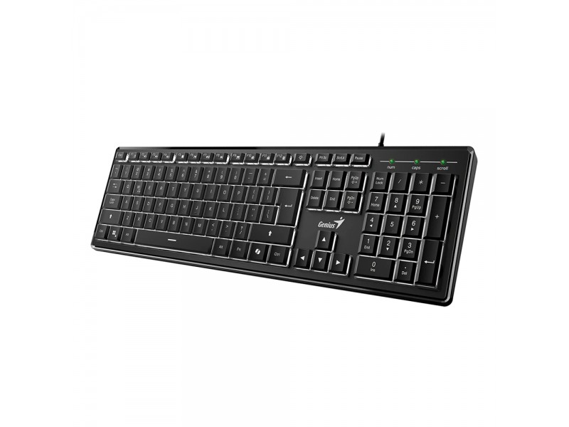 Genius клавиатура кирилизирана Keyboard SlimStar 820 Black  - AI, Illuminated, Slim, BG, USB
