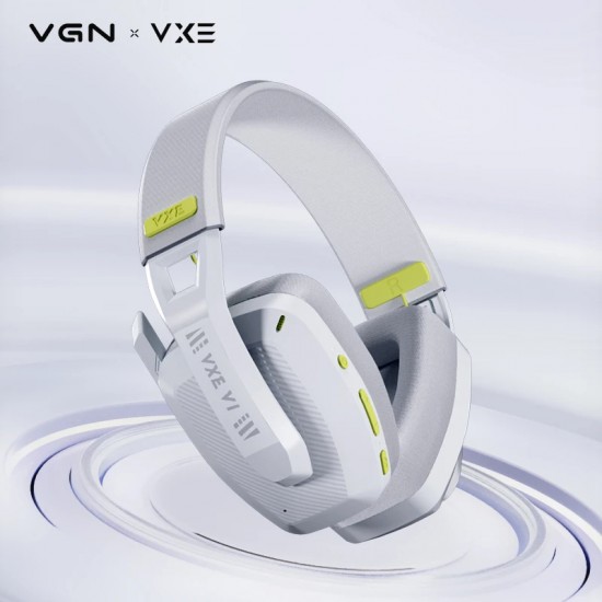 VGN безжични геймърски слушалки Wireless Gaming Headphones - SIREN V1 White - Bluetooth 5.3, 2.4G