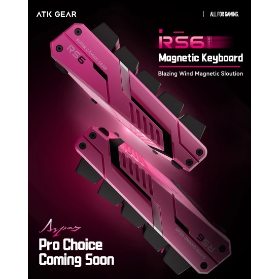 ATK професионална геймърска механична клавиатура Professional Gaming Mechanical Keyboard RS6 - 8K, Gateron Jade Pro Switches [Linear] - White