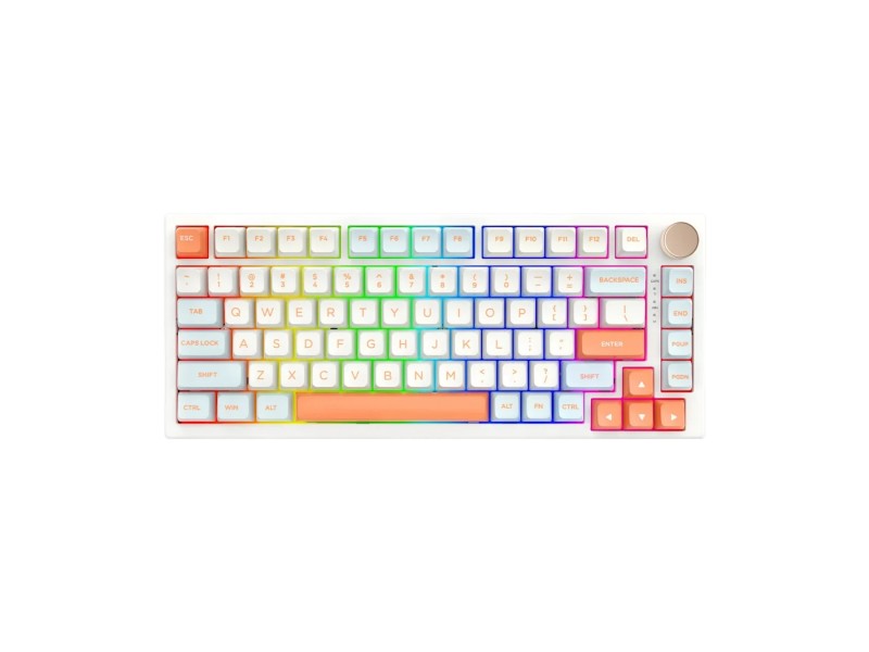 VGN професионална геймърска механична клавиатура Professional Gaming Mechanical Keyboard N75 RGB Jelly Orange - Power Silver Switches [Linear]