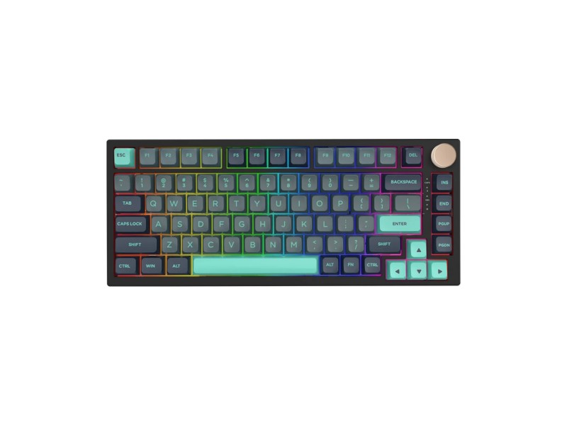 VGN професионална геймърска механична клавиатура Professional Gaming Mechanical Keyboard N75 RGB Caribbean Blue - Power Purple Switches [Tactile]