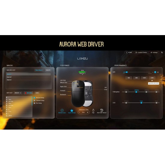 Lamzu професионална геймърска мишка INCA 8K - Wireless Gaming Mouse - Black