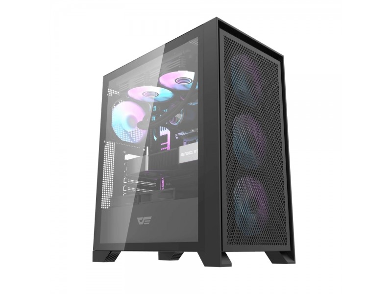 Darkflash кутия Case ATX - DRX70 Mesh Black - Addressable RGB 4 fans, USB-C