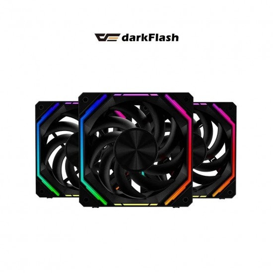 Darkflash Комплект вентилатори Fan Pack 3-in-1 3x120mm - INF32 Black, Daisy-Chain, Infinity Mirror, A-RGB