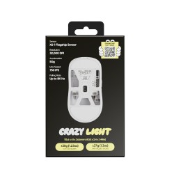 Pulsar професионална геймърска мишка Wireless Gaming Mouse X2 CrazyLight Uyuni White 8K