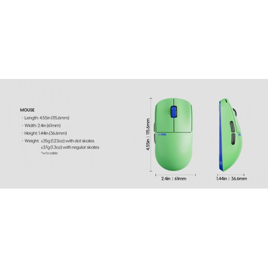 Pulsar професионална геймърска мишка Wireless Gaming Mouse X2 CrazyLight Aqua Zest 8K