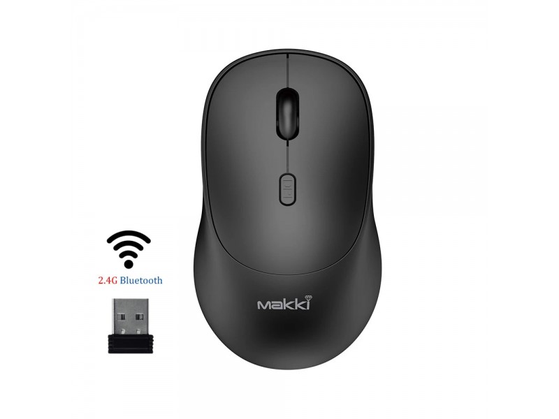 Makki безжична мишка Wireless Mouse MAKKI-MSX-2401 - USB-C, Silent, 1600dpi, 2.4G, Bluetooth, Rechargeable