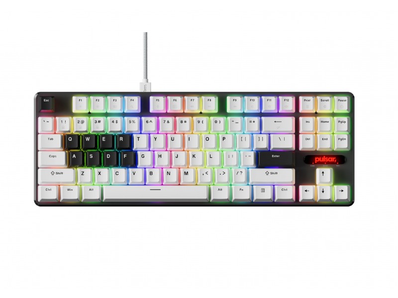 Pulsar професионална геймърска механична клавиатура Professional Gaming Mechanical Keyboard PCMK 2 HE TKL ANSI White - 8K, Gateron Magnetic Switches [Linear]