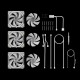 Gamdias Комплект вентилатори Fan Pack 3-in-1 3x120mm - AEOLUS P2-1203 White, Swappable Fan Blades (Reverse Fan Blades Included), Daisy-Chain, Infinity Mirror