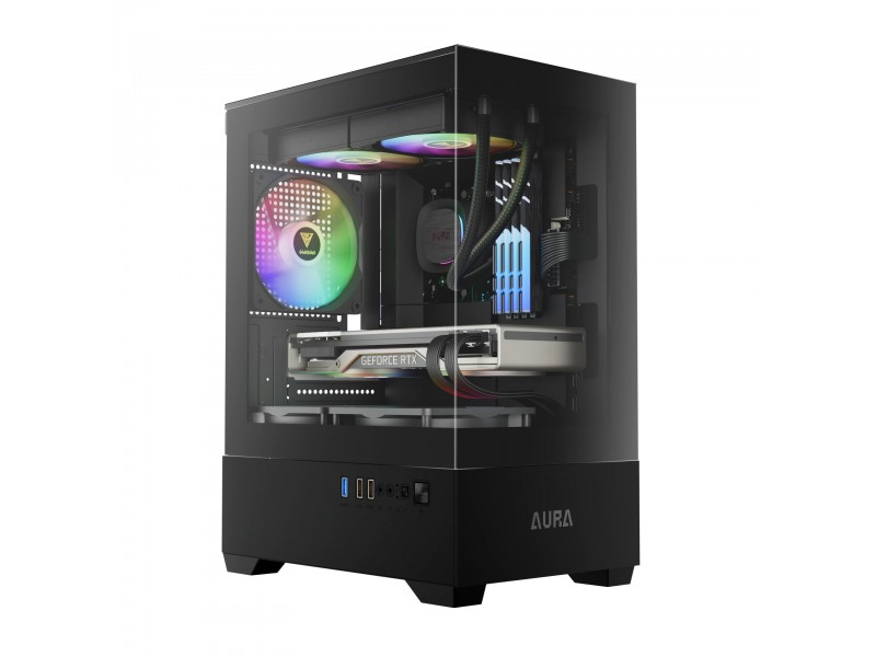 Gamdias кутия Case mATX - AURA GC9M - 3 x 120 mm A-RGB, Tempered Glass