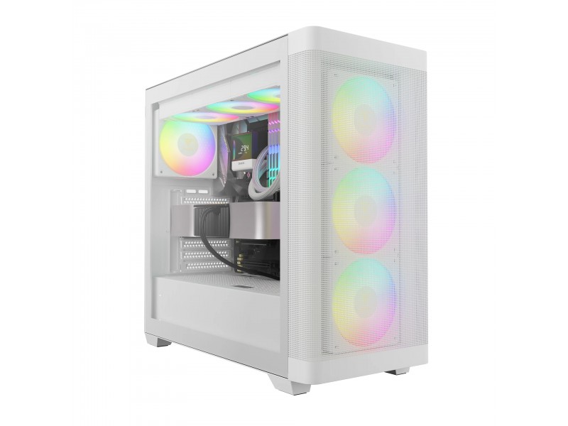 Gamdias кутия Case E-ATX - ATHENA M3 White - USB-C, 4 x 120 mm A-RGB, Mesh, Tempered Glass