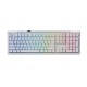 Ducky професионална геймърска механична клавиатура Professional Gaming Mechanical Keyboard One X Wireless White - Ducky AI Switches [Linear], Bluetooth, 2.4